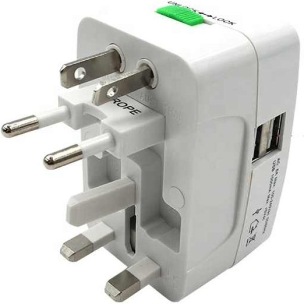 All in One Universal International Plug Adapter 2 USB Port  - Image 2