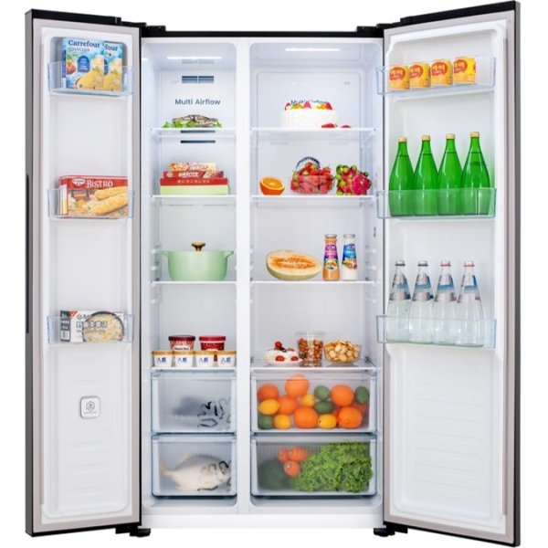 Hisense 726L Side by Side Inverter Fridge - Silver Steel (RS808N4ABU) - Image 3